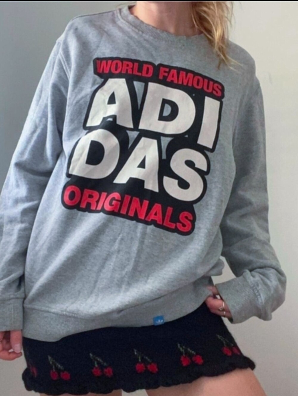 Vintage Adidas  Sweatshirt With Large Graphic Spellout Size L
